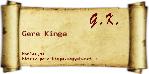 Gere Kinga névjegykártya